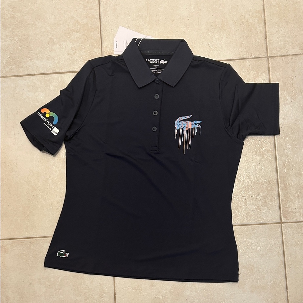 Lacoste Navy Polo with Vibrant Logo